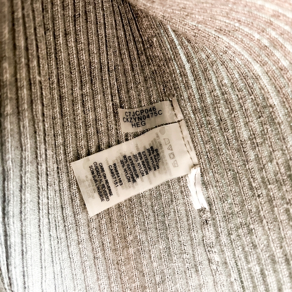 Calvin Klein Long Sleeve Grey Cold Shoulder Top - Picture 9 of 10